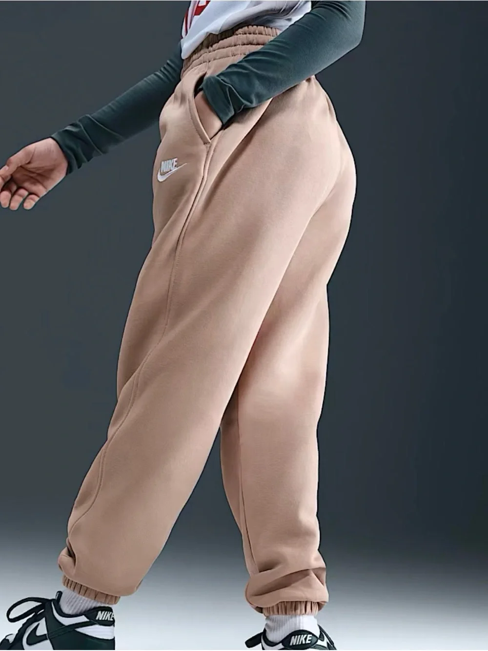 Unisex Nike Sportswear Club Fleece Big Kids Loose Pants Tan/Hemp